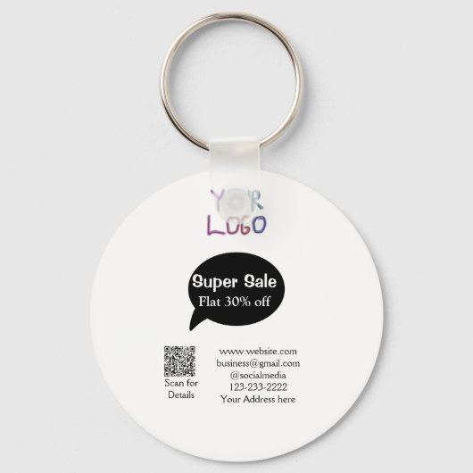 super sale business discount scan QR code details Sleutelhanger (Voorkant)