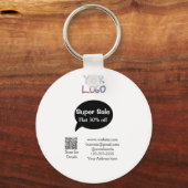 super sale business discount scan QR code details Sleutelhanger (Achterkant)