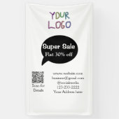 super sale business discount scan QR code details Spandoek (Verticaal)