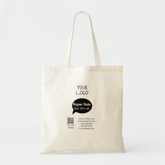 super sale business discount scan QR code details Tote Bag (Voorkant)