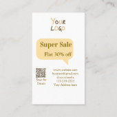 super sale business discount scan QR code details Visitekaartje (Achterkant)