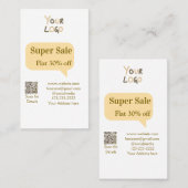 super sale business discount scan QR code details Visitekaartje (Voorkant / Achterkant)