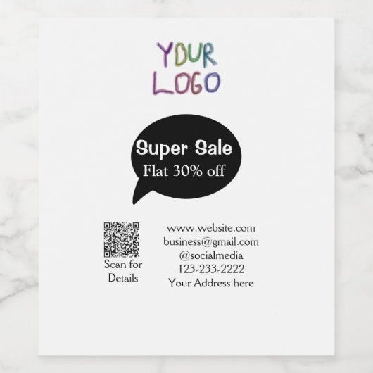 super sale business discount scan QR code details Wijn Etiket (Enkel label)