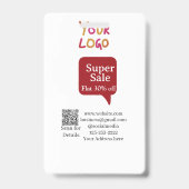 super sale zakelijke korting scan QR-code details Badge (Achterkant)