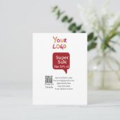 super sale zakelijke korting scan QR-code details  Briefkaart (Staand voorkant)