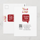 super sale zakelijke korting scan QR-code details  Briefkaart (Voorkant / Achterkant)
