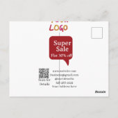super sale zakelijke korting scan QR-code details  Briefkaart (Achterkant)