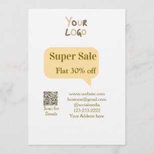 super sale zakelijke korting scan QR-code details Kaart