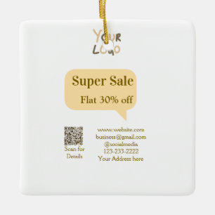 super sale zakelijke korting scan QR-code details Keramisch Ornament