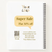 super sale zakelijke korting scan QR-code details  Notitieboek (Achterkant)