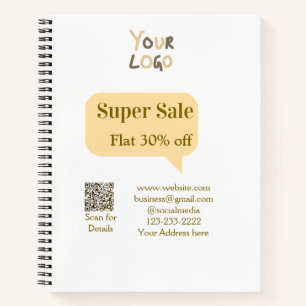 super sale zakelijke korting scan QR-code details  Notitieboek