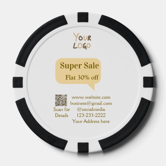 super sale zakelijke korting scan QR-code details Poker Chips (Voorkant)