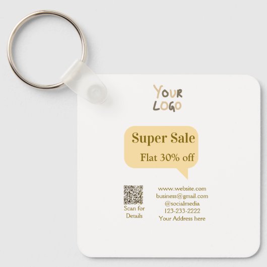 super sale zakelijke korting scan QR-code details  Sleutelhanger (Voorkant)