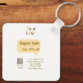 super sale zakelijke korting scan QR-code details  Sleutelhanger (Achterkant)