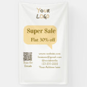 super sale zakelijke korting scan QR-code details Spandoek (Verticaal)