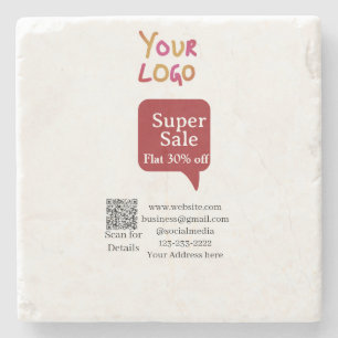 super sale zakelijke korting scan QR-code details Stenen Onderzetter