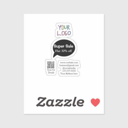super sale zakelijke korting scan QR-code details  Sticker (Vel)