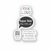 super sale zakelijke korting scan QR-code details  Sticker (Voorkant)