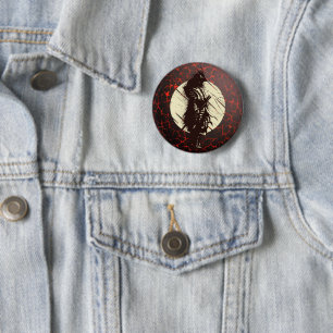 Super Samurai Krijger Silhouet Ontwerp Ronde Button 5,7 Cm