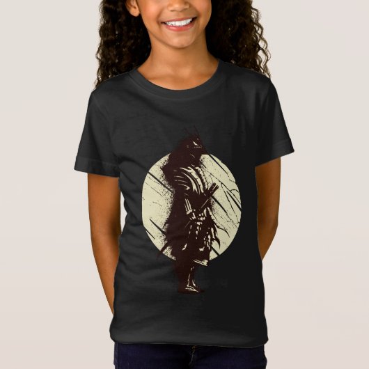 Super Samurai Krijger Silhouet Ontwerp T-shirt (Voorkant)