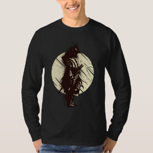 Super Samurai Krijger Silhouet Ontwerp T-shirt