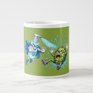 Super Sanitizer vs. Germ Monster Grote Koffiekop
