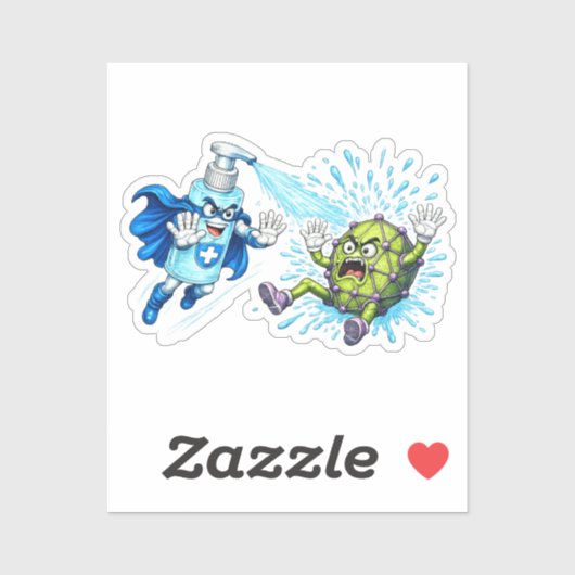 Super Sanitizer vs. Germ Monster Sticker (Vel)
