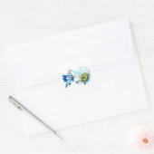Super Sanitizer vs. Germ Monster Vierkante Sticker (Envelop)