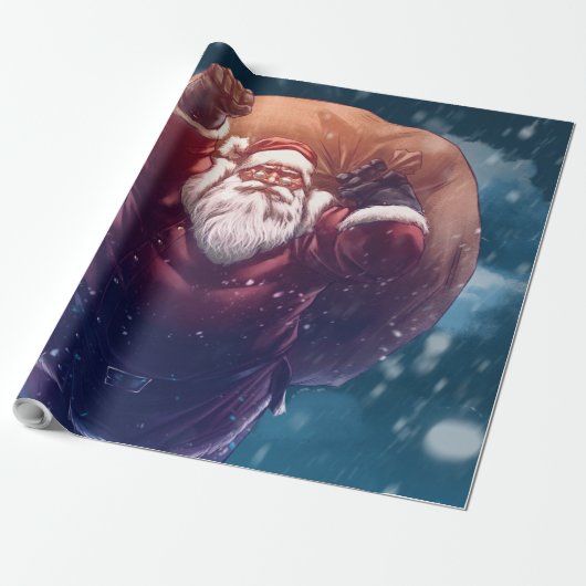 Super Santa Cadeaupapier (Uitgerold)