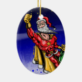 Super Santa Claus Keramisch Ornament (Achterkant)