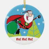 Super Santa Claus-Ornament Keramisch Ornament (Voorkant)