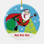 Super Santa Claus-Ornament Keramisch Ornament (Achterkant)