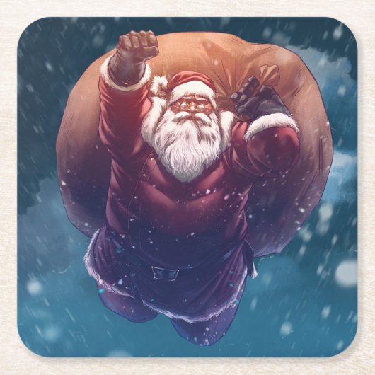 Super Santa Kartonnen Onderzetters (Voorkant)