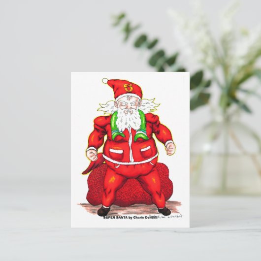 SUPER SANTA van Charis Dondeli Feestdagenkaart (Staand voorkant)