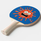 Super Scared Face geplateerd op Ping Pong Paddle Tafeltennisbatje (Voorkant Gekanteld)