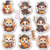 Super schattig Halloween Red Panda Stickers (Voorkant)