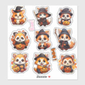 Super schattig Halloween Red Panda Stickers (Vel)