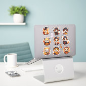 Super schattig Halloween Red Panda Stickers (Laptop op bureau)