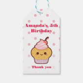 Super schattig kawaii mooie cupcake DANK U wel gun Cadeaulabel (Voorkant)