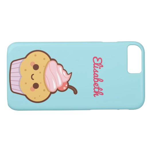 Super schattig kawaii zoete cupcake monogram Case-Mate iPhone case (Achterkant (Horizontaal))