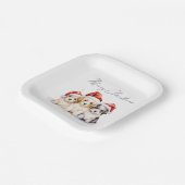 Super schattig kerst puppies papieren bordje (Gebogen)