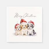 Super schattig kerst puppies servet (Voorkant)