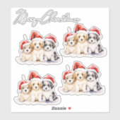 Super schattig kerst puppies sticker (Vel)