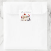 Super schattig kerst puppies vierkante sticker (Tas)