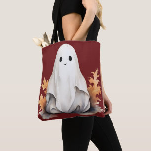 Super Schattig Spookje Laat Herfst Rood Halloween Tote Bag