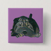 Super Schattige Chinese Shar Pei Button (Voorkant)