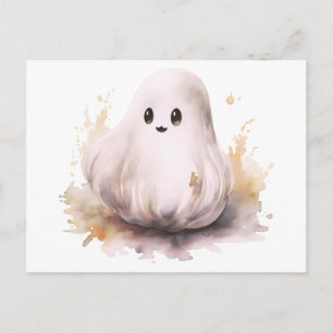 Super Schattige Dikke Geest Halloween Feestdagenkaart