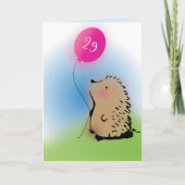 Super schattige egel verjaardagswens kaart (Voorkant)