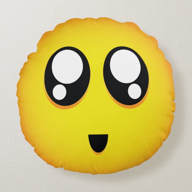 super schattige emoji rond kussen (Voorkant)