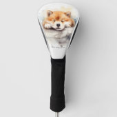 Super schattige engel slapende pup akita hond 003 golfheadcover (Voorkant)